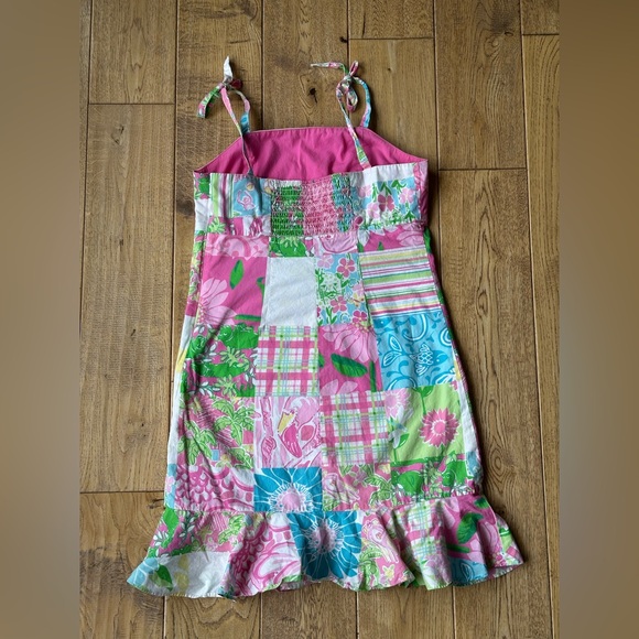 Lilly Pulitzer Vintage Patchwork Print Tie Strap Dress size 10 - Picture 8 of 10